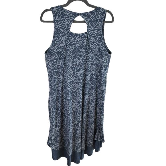 Mod-o-doc Blue Keyhole Back Lightweight High Low Hem Pullover Tank Dress Size L - Picture 4 of 8